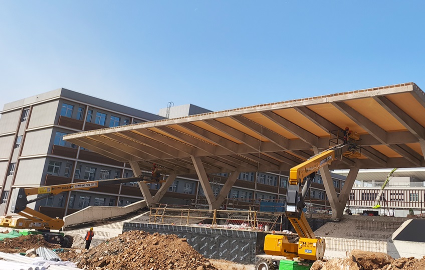 School grandstand sunshade